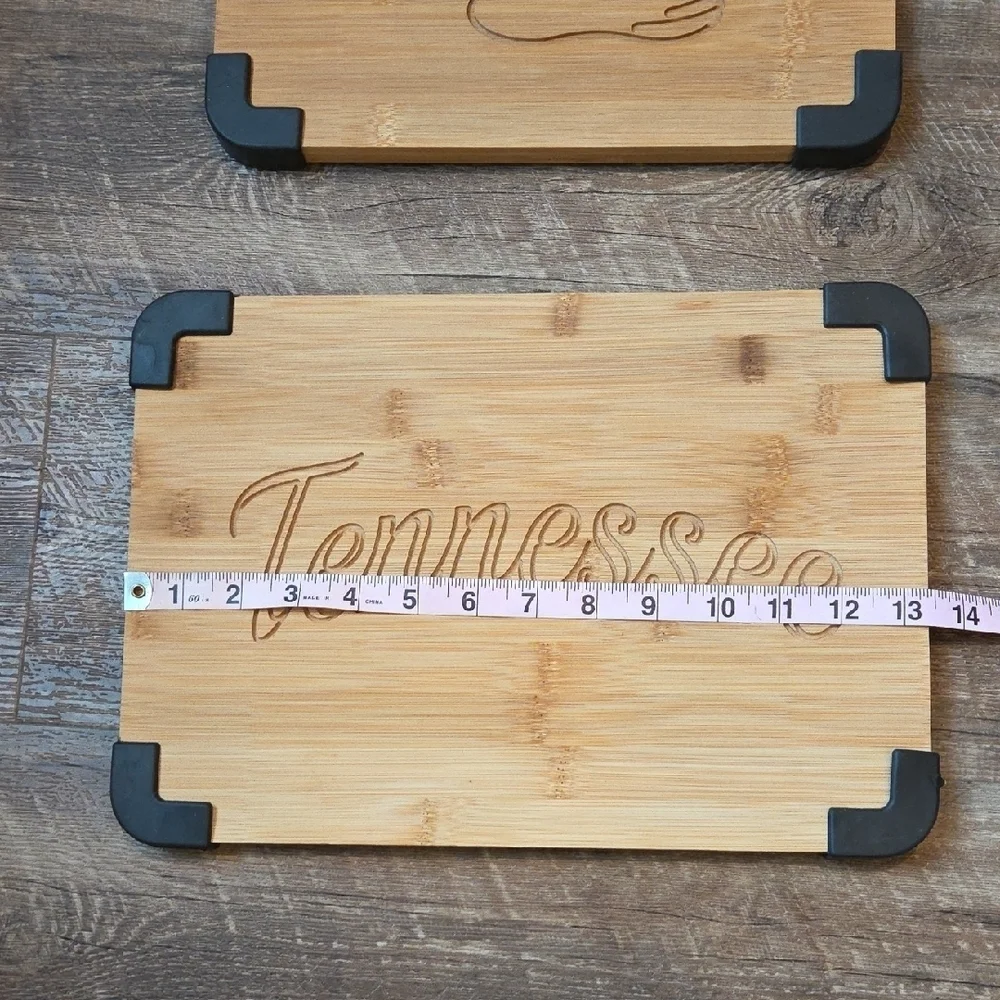 Bamboo Cutting Board Set with Black Accents New